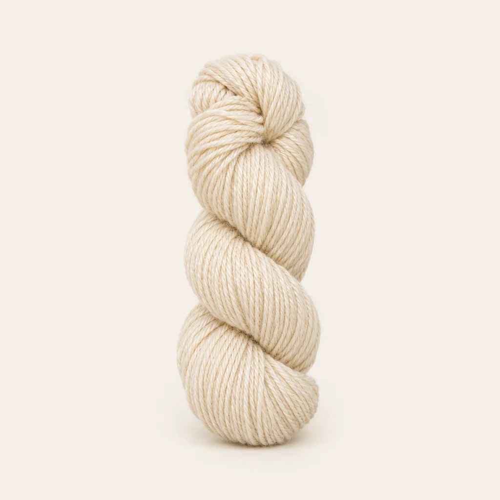 Skein of natural cream Bluefaced Leicester aran wool